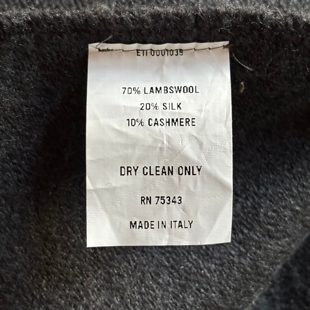 NEW GABLE 1957 BLACK Lambswool/Cashmere/Silk Blend Throw 51” x 73” (FRINGE END) - Picture 3 of 4